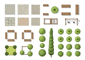 Architectural elements and plants for landscape design