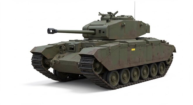 Char d'assaut militaire puissant �clairage net rendu 3D r�aliste. AI Generated