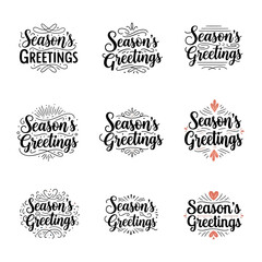 Fototapeta premium Beautifully designed 'Season's Greetings' text elements perfect for festive holiday cards, invitations, and seasonal promotions.
