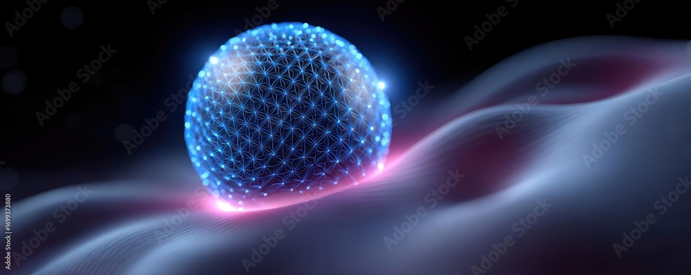 Poster background image displaying 5g global network technology concept. abstract representation of a molec