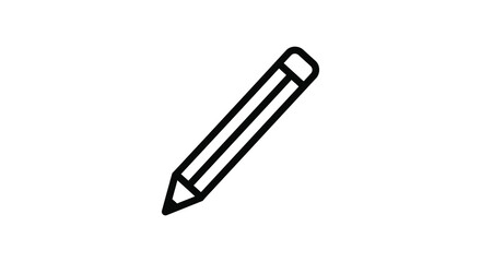 a simple black line drawing of a pencil
