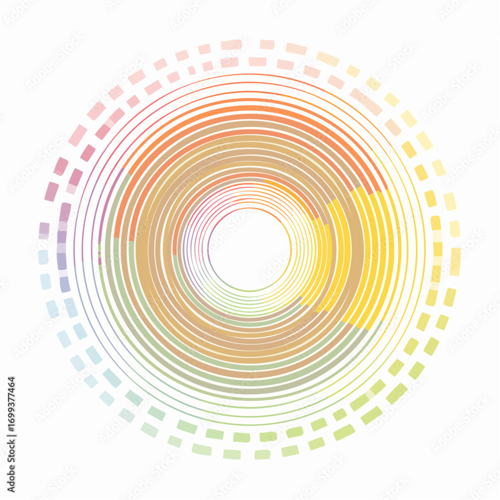 Poster optical illusion of motion and gradation color flat effect abstract geometric background of bright g