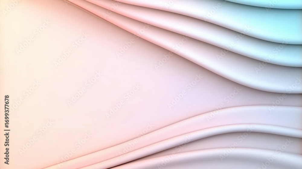 Poster soft gradient background with flowing lines creates serene atmosphere