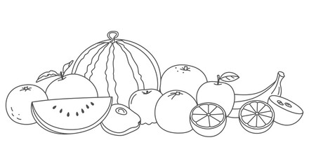 a variety of fruits arranged together in an artistic display