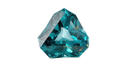 Fototapeta premium Teal triangular gemstone, highly detailed,faceted