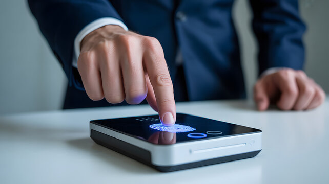 Secure fingerprint scan unlocking modern system instantly