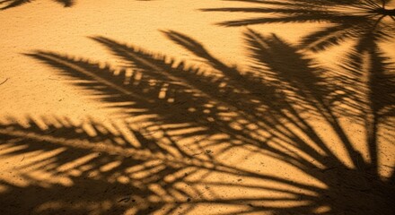 Palm Shadow: Golden Desert Sands, Artistic Silhouette
