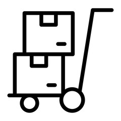 Hand Trolley Load Line Icon of Warehouse Management Icon Set