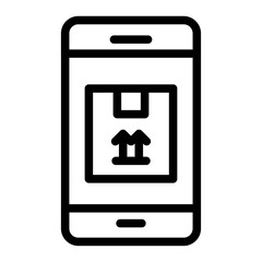Mobile Order Tracking Line Icon of Shipping & Receiving Icon Set