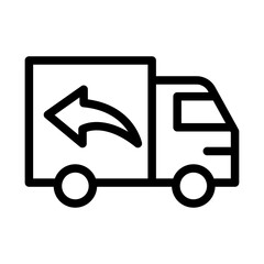 Return Truck Line Icon of Returns & Reverse Logistics Icon Set