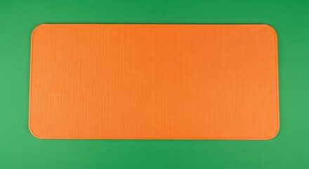 Orange Textured Mat: Minimalist Green Background