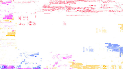 Cyberpunk Street Light Motion with VHS Effect and Pixel Elements. Techno glitch style backdrop. Glitched banner with TV noise, Glitch camera effect. TV scan line monitor. Data noise texture