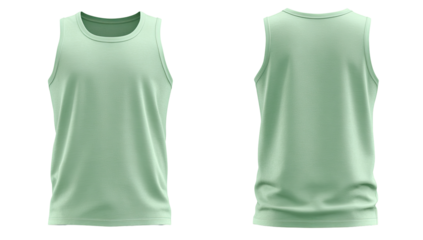 Light sage green sleeveless top, front and back views
