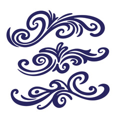 Fototapeta premium Elegant vector ornament designs with swirls and flourishes in a classic decorative style