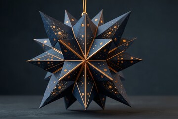Geometric decorative star ornament with golden accents