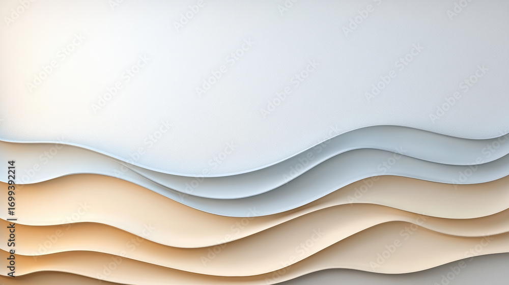Aufkleber soft waves in pale colors create serene and minimalistic background