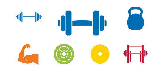 Fitness equipment icons