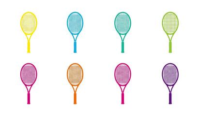 Colorful tennis rackets