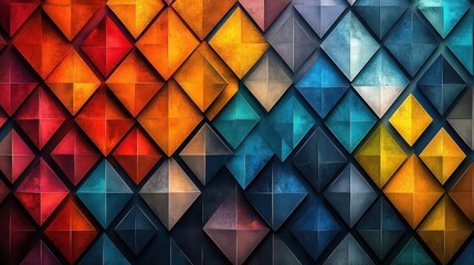 Abstract colorful geometric diamond pattern background. (1)