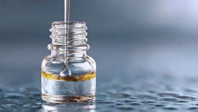 Funding for renewable energy infrastructure drives new research, with hypodermic needle extracting chemical solution from laboratory vial symbolizing scientific discovery