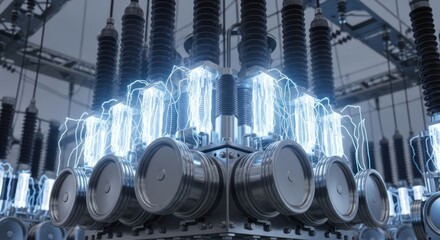 Electrical Power Transformer: Blue Energy Surge, Industrial Design
