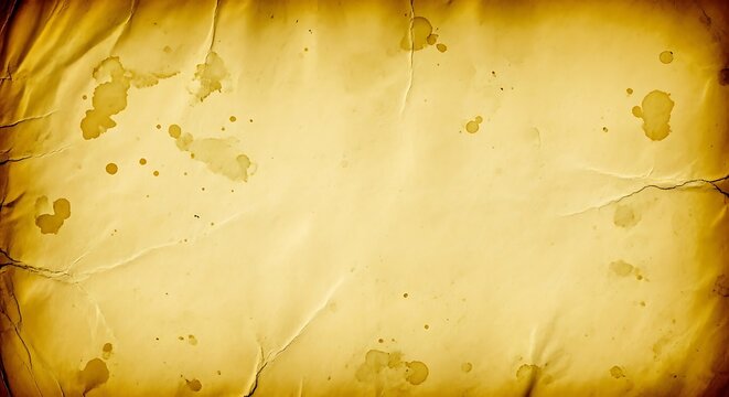 Old, wrinkled, stained parchment paper, aged and textured, with a sepia tone and a feeling of antiquity, suitable for historical themes or vintage designs
