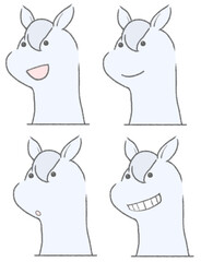 Horse peeking out (4 expressions)