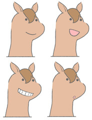 Horse peeking out (4 expressions)