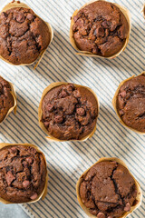 Sweet Homemade Double Chocolate Chip Muffin