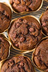 Sweet Homemade Double Chocolate Chip Muffin