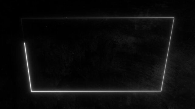 Animated Neon Trapezoid Frame Loop on Dark Textured Background