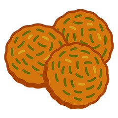 kolokithokeftedes Greek Zucchini fritters flat color vector illustration template design