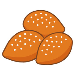 Mutzenmandeln Germany fried biscuits flat color vector illustration template design