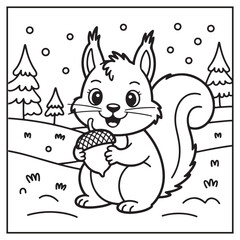 Winter Scenes Coloring Pages