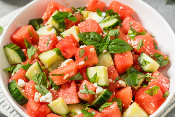 Organic Healthy Feta Watermelon Salad