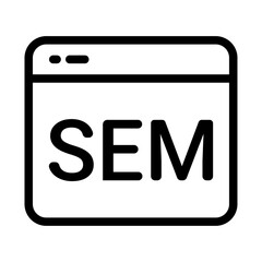 Search Engine Marketing (SEM) Line Icon of Search Engine Marketing (SEM) Icon Set