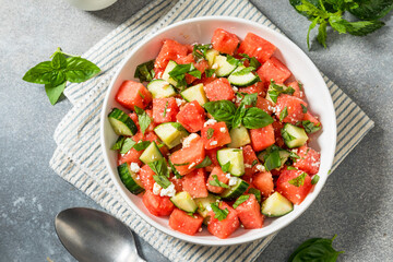 Organic Healthy Feta Watermelon Salad