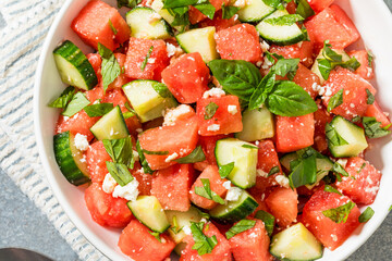 Organic Healthy Feta Watermelon Salad