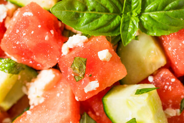 Organic Healthy Feta Watermelon Salad