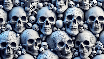 Skull and Bones pattern Halloween 3D icons Wallpaper