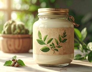 Sustainable Hemp Packaging with Green Leaf Design