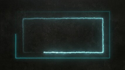 Neon Blue Rectangle Frame Forming Dynamic Background