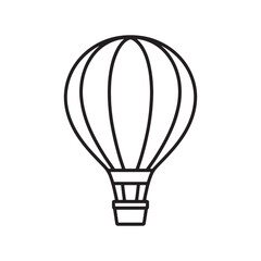 Obraz premium Simple Black and White Hot Air Balloon Illustration for Travel and Adventure Themed Projects with a Minimalist Aesthetic