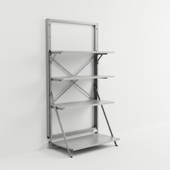 Modern Minimalist Metal Shelf with Four Spacious Storage Levels