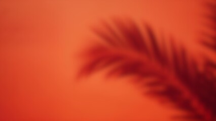 Abstract Tropical Silhouette at Sunset, Blurred Palm Leaves with Warm Orange Glow for Backgrounds, Covers, and Mood Boards © Sambin