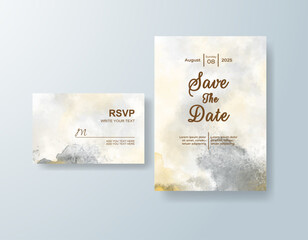Wedding invitation with abstract watercolor background