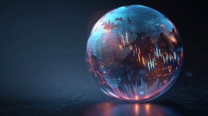 Digital earth concept showcasing global connectivity and data visualization