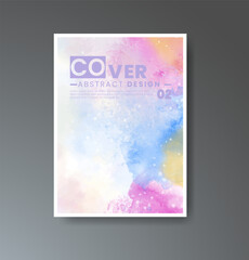 Cards with watercolor background. Design for your cover, date, postcard, banner, logo.