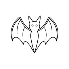 Obraz premium cute bat line art, black outline, coloring book page vector illustration