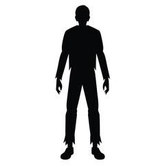 Obraz premium A silhouette of a zombie walking on a white background